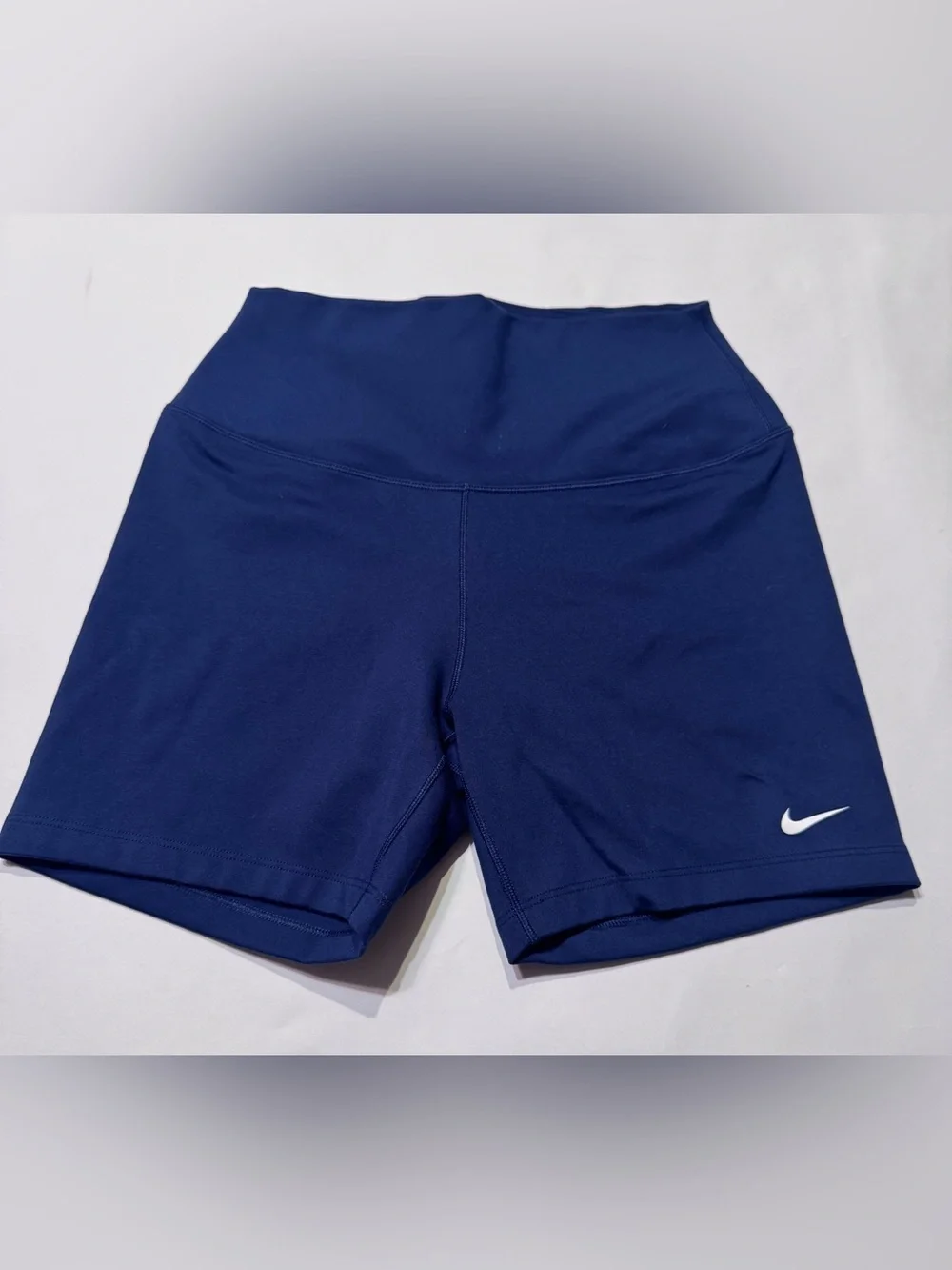 Nike Women's Navy Blue Biker Shorts Pull On Stretch Gym Training Activewear Med